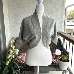 Banana Republic Crop Grey Cardigan Petite Medium Made of Italian Yarb
